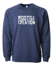 CREWNECK SWEATSHIRT: Roots of Creation Logo (White Logo on Black or Indigo)