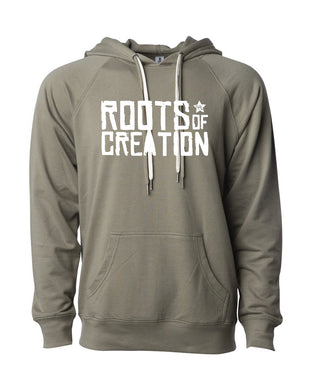 HOODIE: Roots of Creation Logo (White Logo on Solid Pullover)